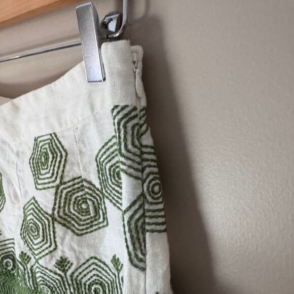 ALEXIS Acadia Shorts White and Green Embroidered Size Large - Picture 4 of 8